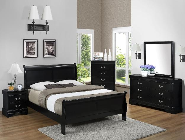 7pc complete black bedroom suite package deal (available in all sizes)