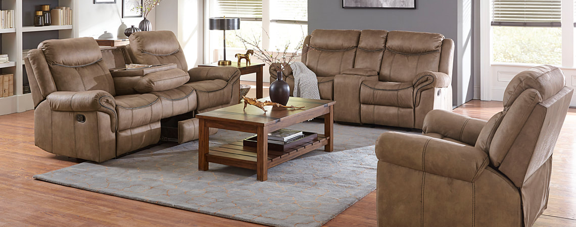 Knoxville Brown Reclining Sofa And
